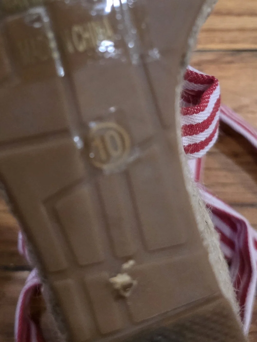 Striped Red & White Tie-Ankle Espadrilles